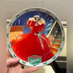 Enesco Vintage 1988 Christmas Happy Holidays Barbie Collectible Plate NIB